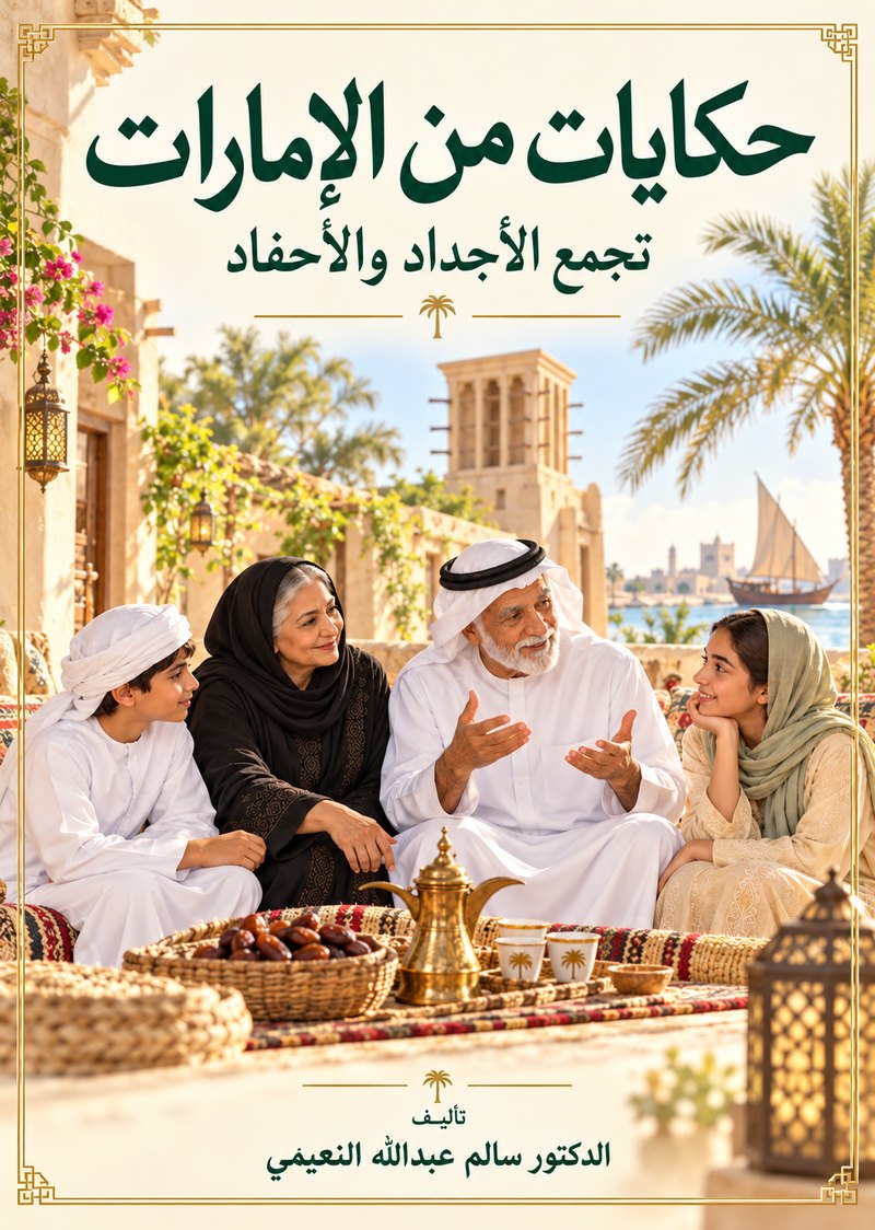 غلاف كتاب حكايات من الإمارات — تجمع الأجداد والأحفاد